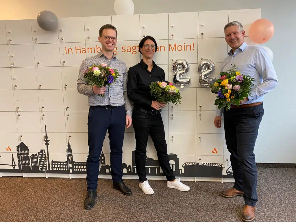 Gruppenfoto mit Natalie Ladwein, Johannes Honold und Niels Röder