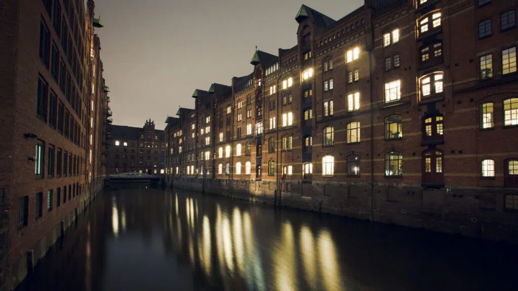 Speicherstadt Hamburg bei Nacht
